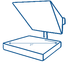 High-quality 24-inch teleprompter used in studio and field productions